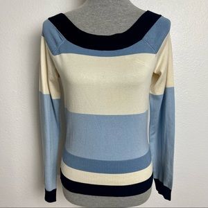 NWT Style & Co Silk Stripe Preppy Sweater